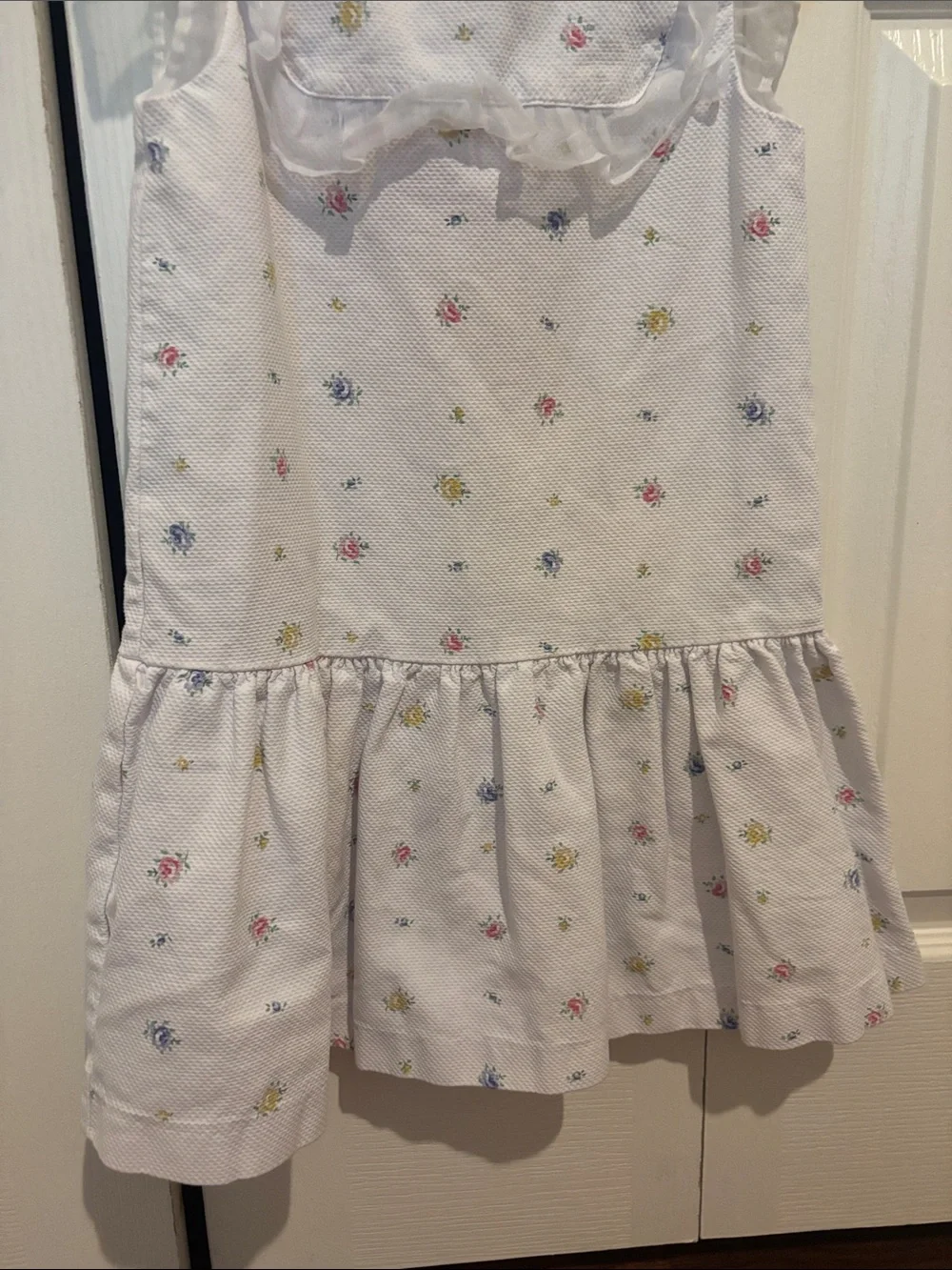 Janie and Jack White Dress with Pink Blue and Yellow Floral Print